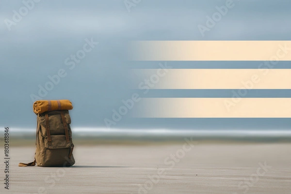 Fototapeta travel checklist displayed against clean background featuring ar blurred white text bars