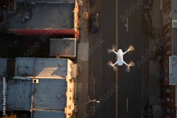 Fototapeta drone captures daily life of user through breathtaking aerial views of city streets