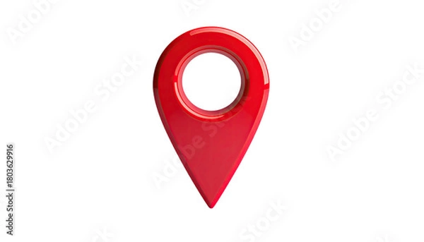 Obraz Red map pin with glossy shine
