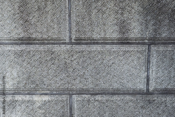 Obraz 風化と経年劣化によるテクスチャ：石積壁のクローズアップ