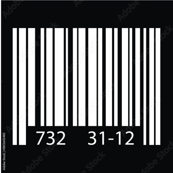 Obraz Barcode icon vector set. Barcode icon isolated on a white background. Barcode product distribution icon. Universal code for scanning product or item.  barcode product retail shipping graph.