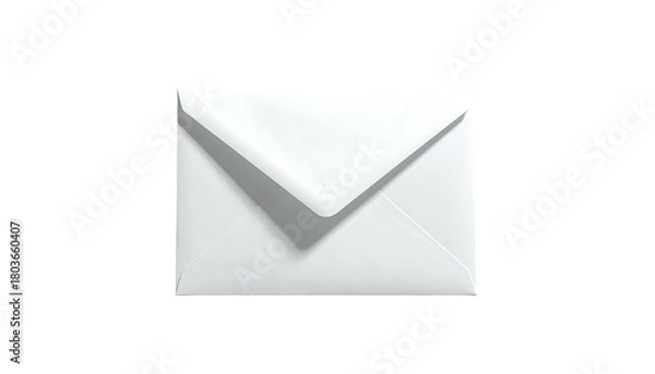 Obraz Simple white envelope, closed, centered on black