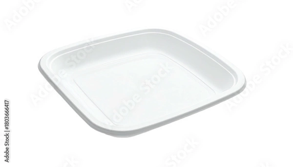 Obraz Empty square white container angled, on dark solid background