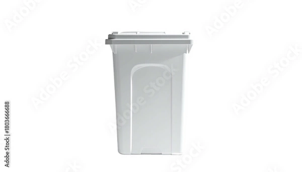 Obraz Plain white lidded bin, vertical format on a black background