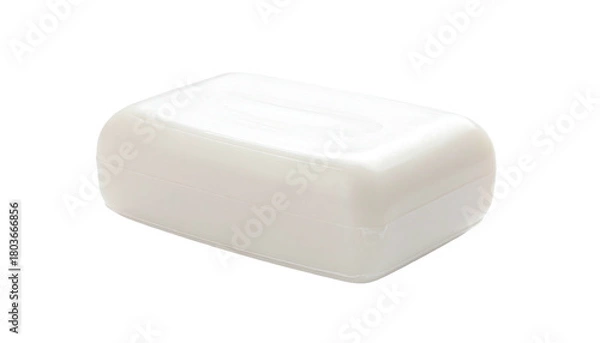 Obraz White bar of soap, rounded edges, sitting on black background