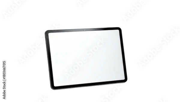 Obraz Black tablet mockup with a blank white screen isolated