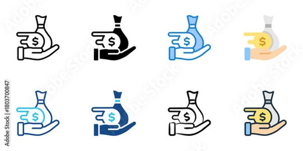 Obraz Mortgage prepayment icon set multiple style collection 
