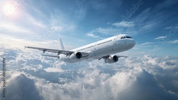 Fototapeta 大空を飛ぶ飛行機