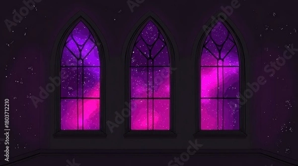 Obraz 窓から見える夜空