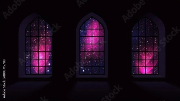 Obraz 窓から見える夜空