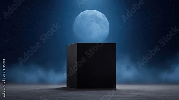 Obraz 雲と月と舞台の背景