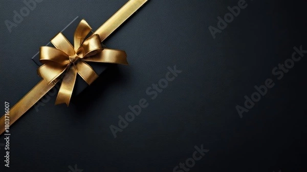 Obraz ゴールドリボンの黒背景