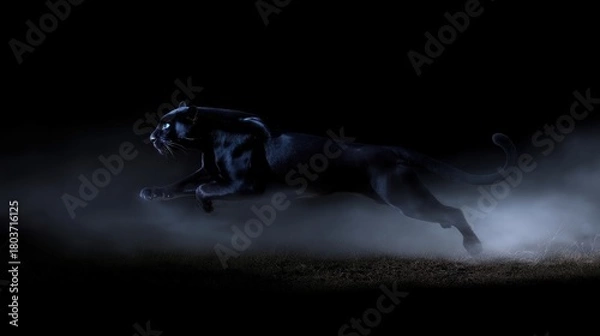 Obraz 走るクロヒョウ