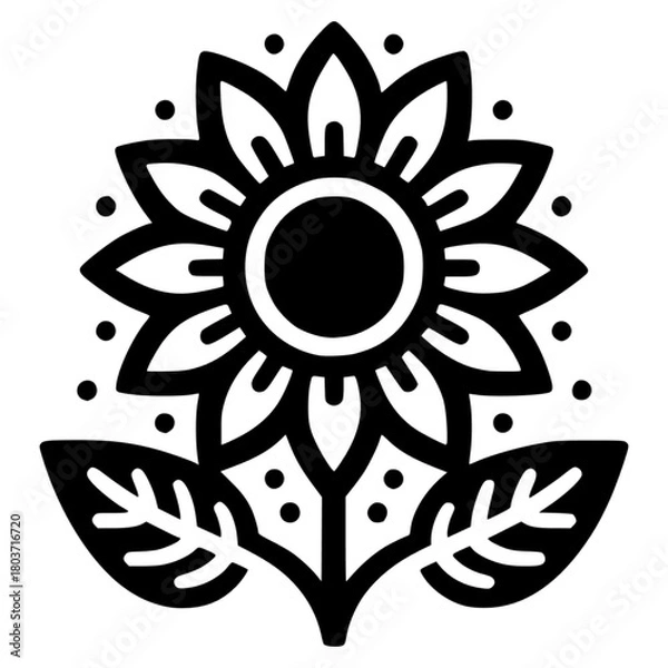 Obraz abstract flower vector icon with transparent background 