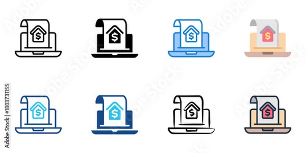 Obraz Mortgage escrow icon set multiple style collection 
