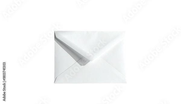 Obraz White envelope, centered, against a solid black background
