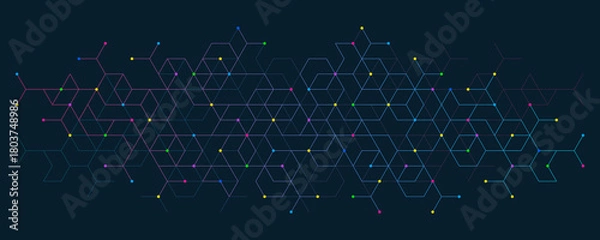 Obraz Abstract background with simple geometric figures and dots. Graphic design element and polygonal shape pattern