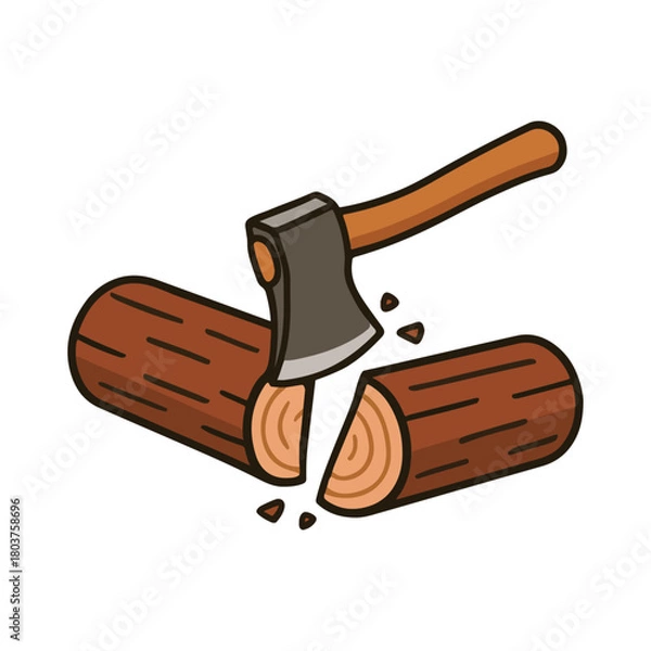 Obraz axe on a white background
