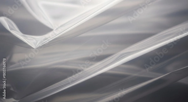 Fototapeta Abstract white fabric background with soft folds and shadows creating a sense of depth and texture, ideal for elegant and minimalist designs