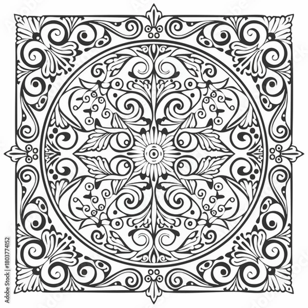 Obraz Classic Decorative Border Template with Empty Text Space