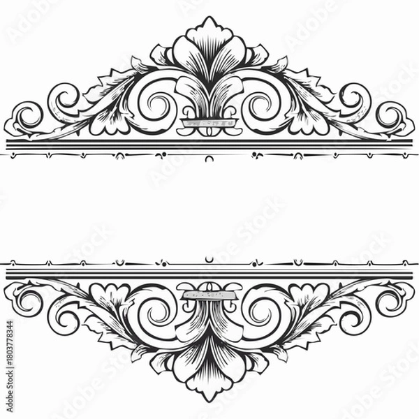 Obraz Classic Decorative Border Template with Empty Text Space