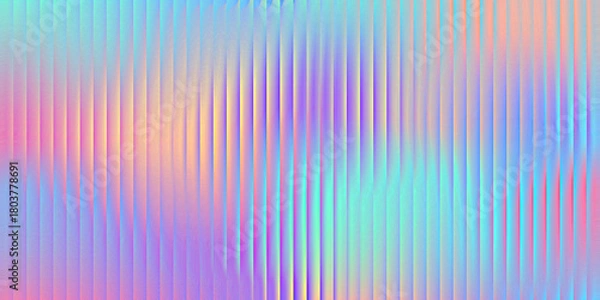 Fototapeta Fractal glass holographic background. Corrugated gradient pattern with 3d vaporwave effect and foil texture