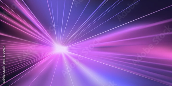 Fototapeta Laser rays or beams, glowing neon lines, bright futuristic background. Basic RGB