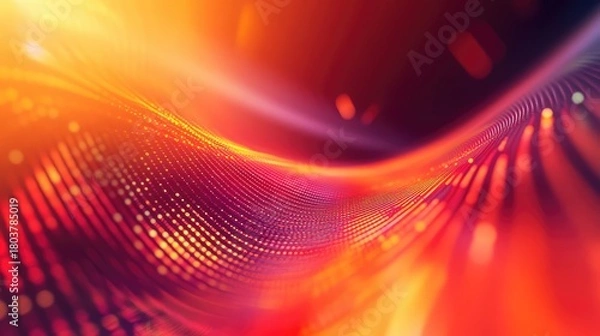 Fototapeta Digital data flowing abstract wave technology background