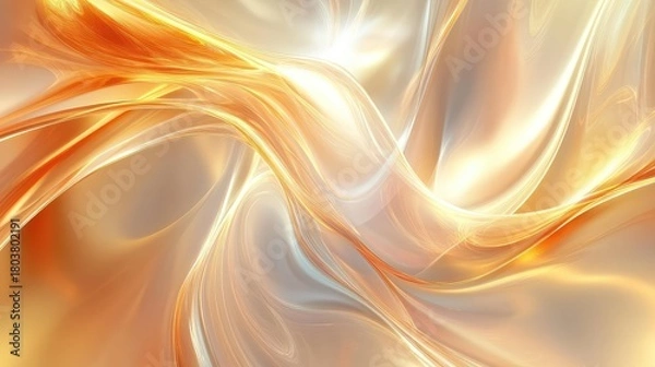 Obraz Golden fluid light lines flowing abstract energy