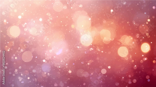 Fototapeta Abstract pink bokeh background with bright winter light sparkle and holiday decoration design