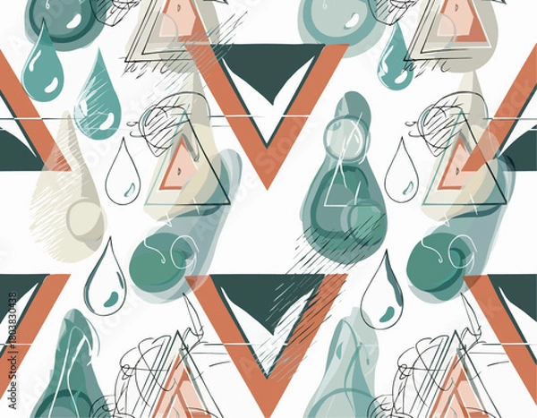 Fototapeta Modern Organic and Geometric Seamless Pattern