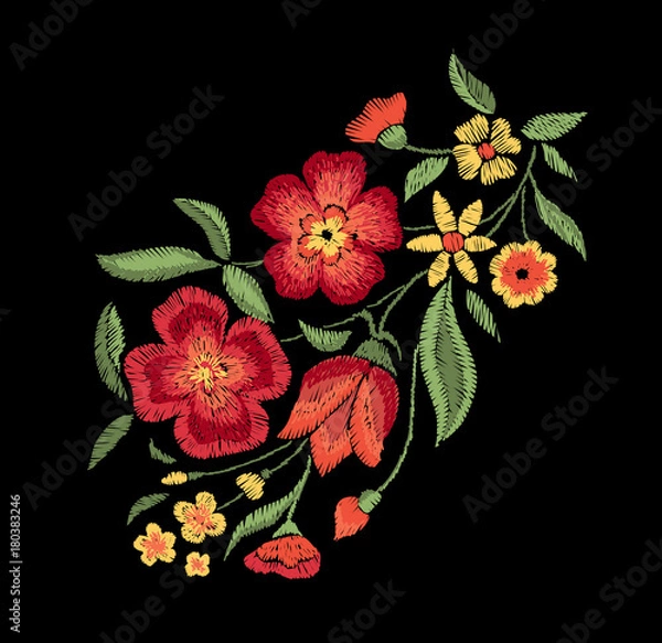 Obraz Embroidered flowers.