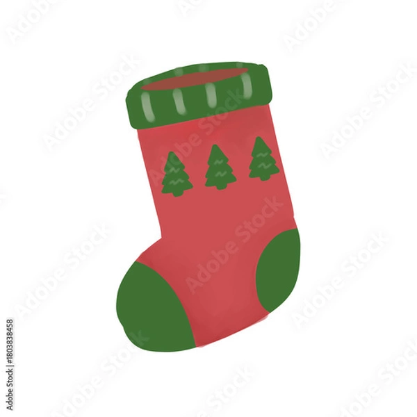 Obraz christmas sock handdraw 