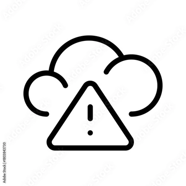 Obraz Bold Cloud Warning icon set delivering clear alert and hazard weather symbols for apps, dashboards, forecasts, and modern professional UI design