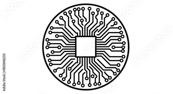 Obraz Modern circuit board icon symbolizing technology and innovation