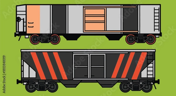 Obraz Explore two unique train car designs for railroad and transport projects
