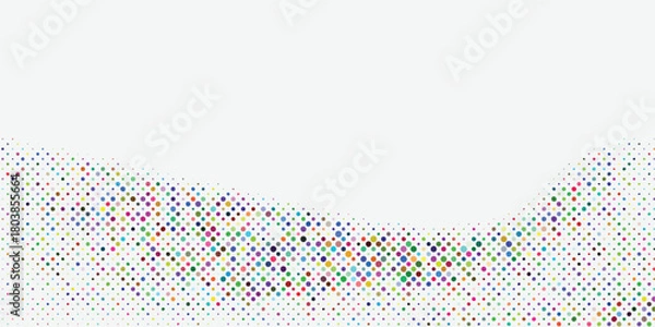 Obraz creative green and blue halftones background on white background.	dots design