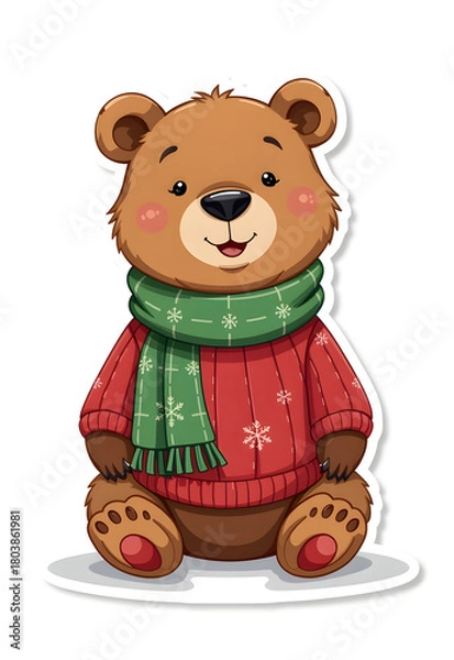 Obraz Joyful Bear Winter Clothing