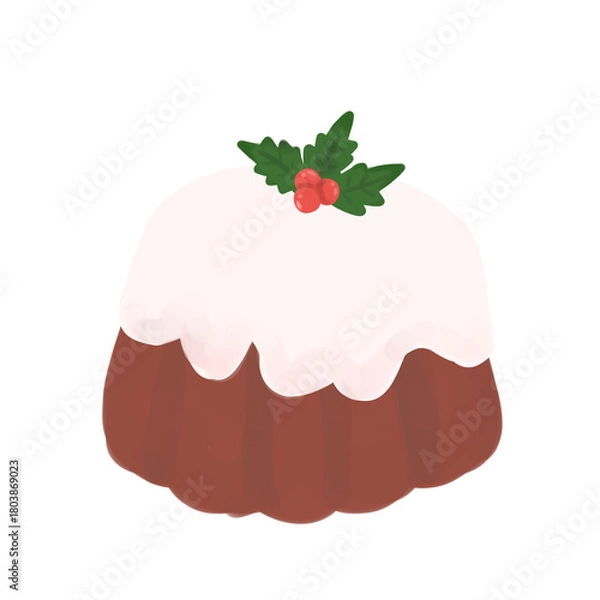Obraz Plum pudding Christmas handdraw 