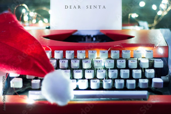 Obraz "Dear Santa" letter on typewriter