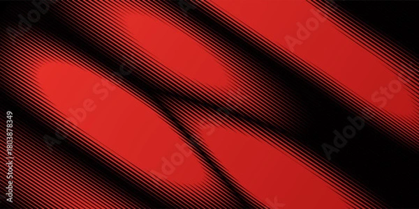 Fototapeta Dynamic red wavy line abstract background with futuristic design. Perfect for tech, digital, and creative visual themes. Ideal for banners, web, presentations, or posters.