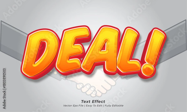 Fototapeta Deal editable text effect comic cartoon style