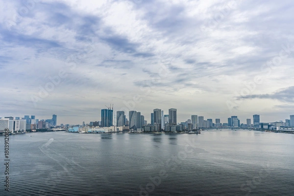 Fototapeta 東京レインボーブリッジからの湾岸風雨系
