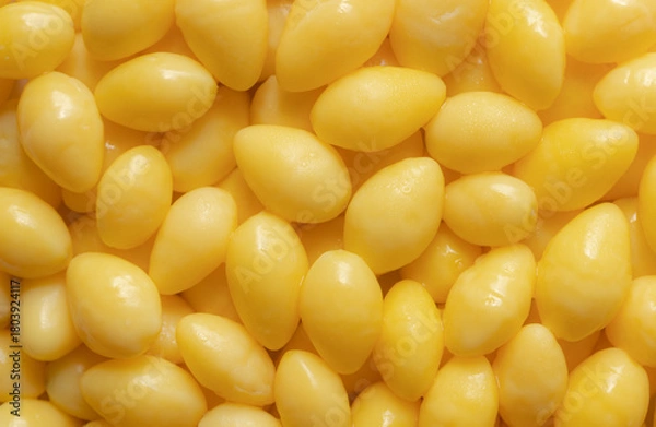 Fototapeta Top view of yellow ginkgo nuts for background.