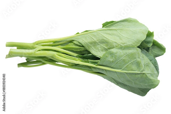 Fototapeta Bunch of fresh Chinese broccoli (Gai Lan) isolated on a transparent background