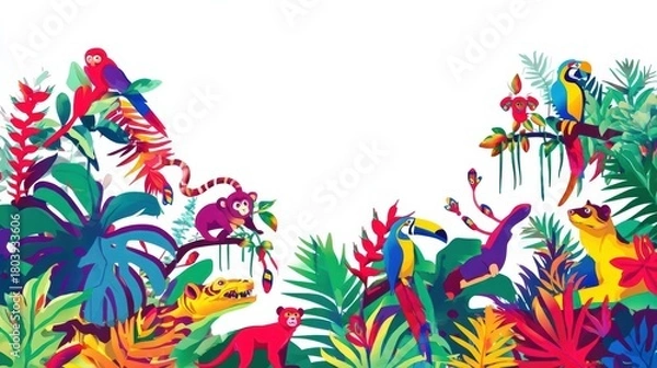 Fototapeta カラフルなトロピカル背景