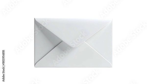 Obraz Top view of white sealed envelope, simplistic, clean look
