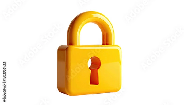 Obraz Glossy yellow padlock on black background
