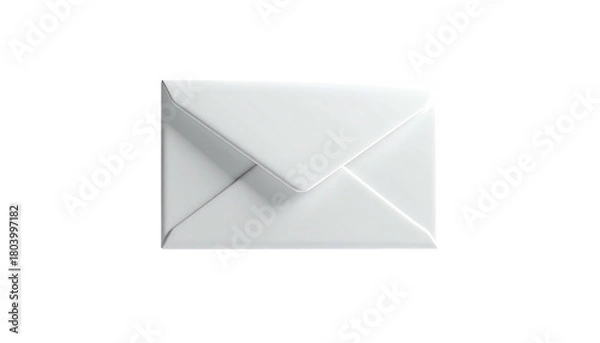 Obraz White envelope isolated on a black background, centered