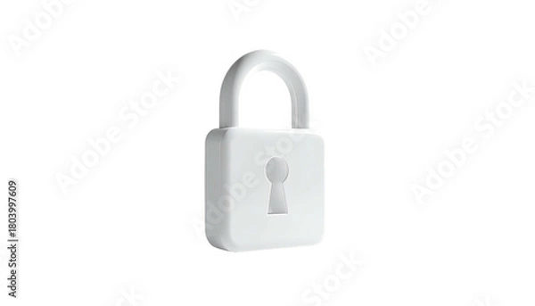 Obraz White, stylized padlock, keyhole visible